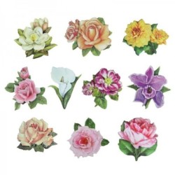 Motywy 3 d, Magiczne kwiaty, rozm. 7-8,5cm, 10 szt