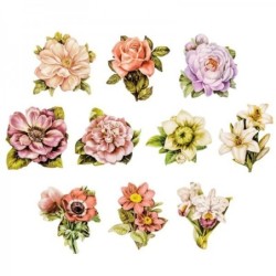 Motywy 3 d, Kwiaty de luxe, rozm. 7-8,5 cm, 10szt
