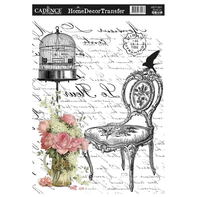 Transfer wodny Cadence Home Decor 25x35 cm, krzesło