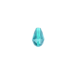 Koraliki krople fasetowane 1 cm x 1,4 cm, turkusowe, 15 sztuk