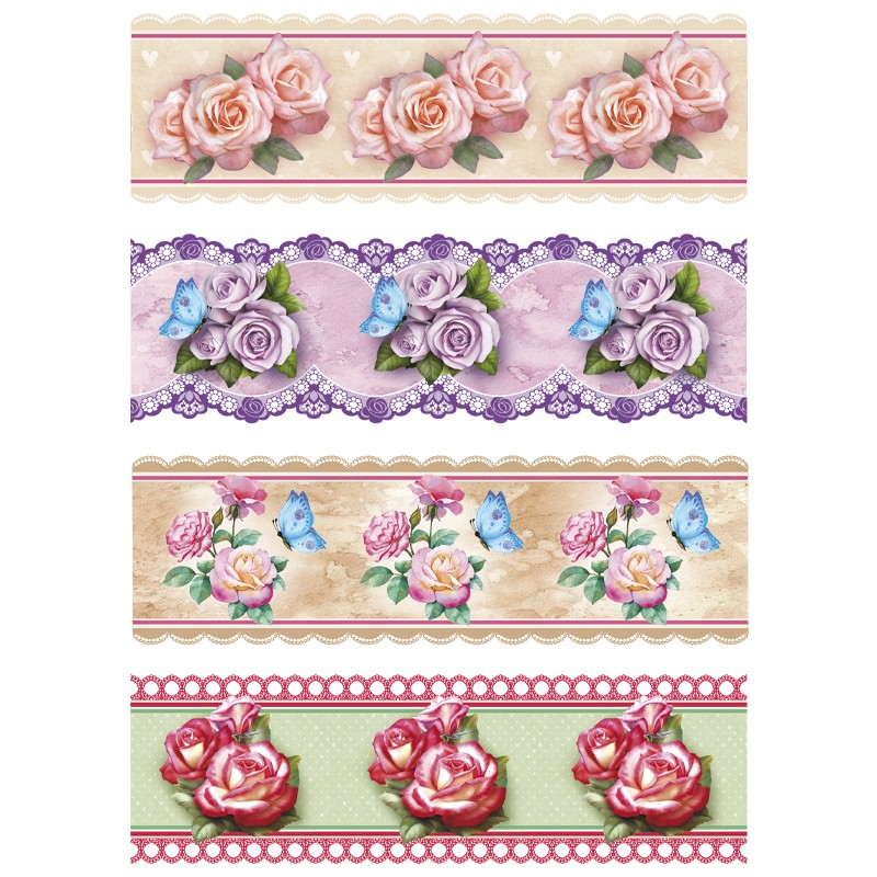 ozdobna folia na jajka 4,5 cm x 7,4 cm RÓŻE 12szt