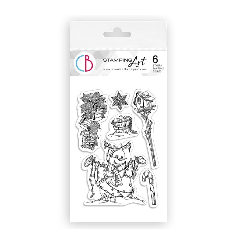 Ciao Bella stemple, Zimowy czas nr 3, 6 szt,, rozm. 10x15 cm