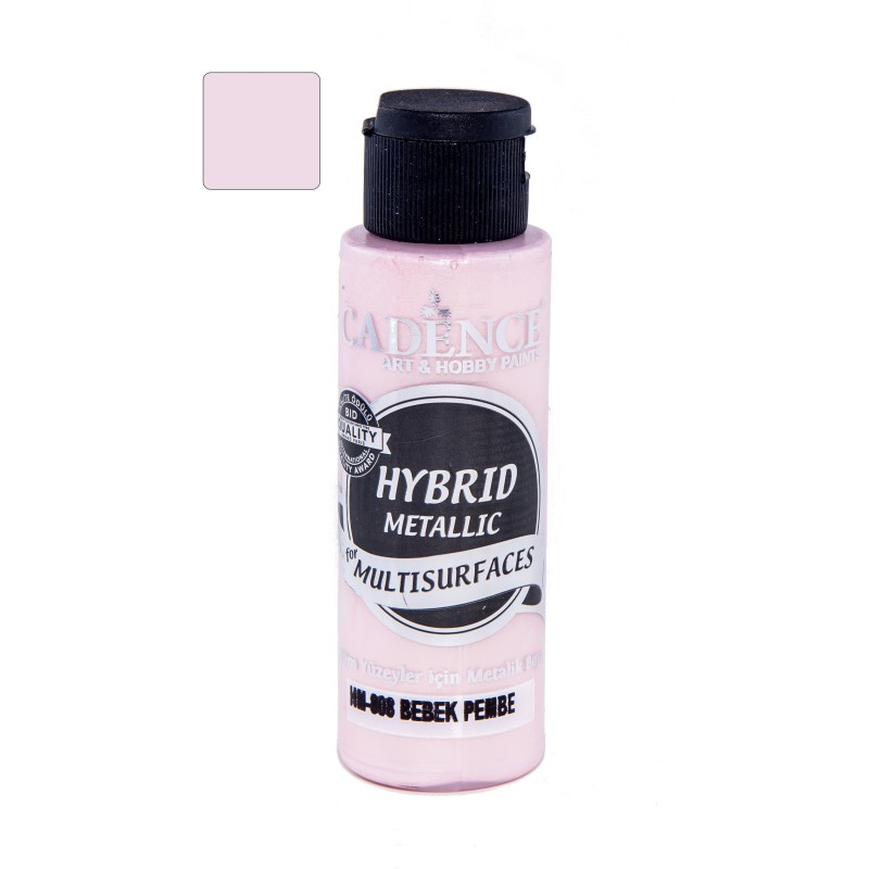 Farba hybrydowa metalik 70ml, dziecięcy róż