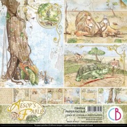 Aesop's Fables zestaw 12 kartek, rozm. 20,3 x 20,3 cm