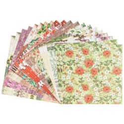 Zestaw papierów 20 kartek, zimowe kwiaty, 25x25cm