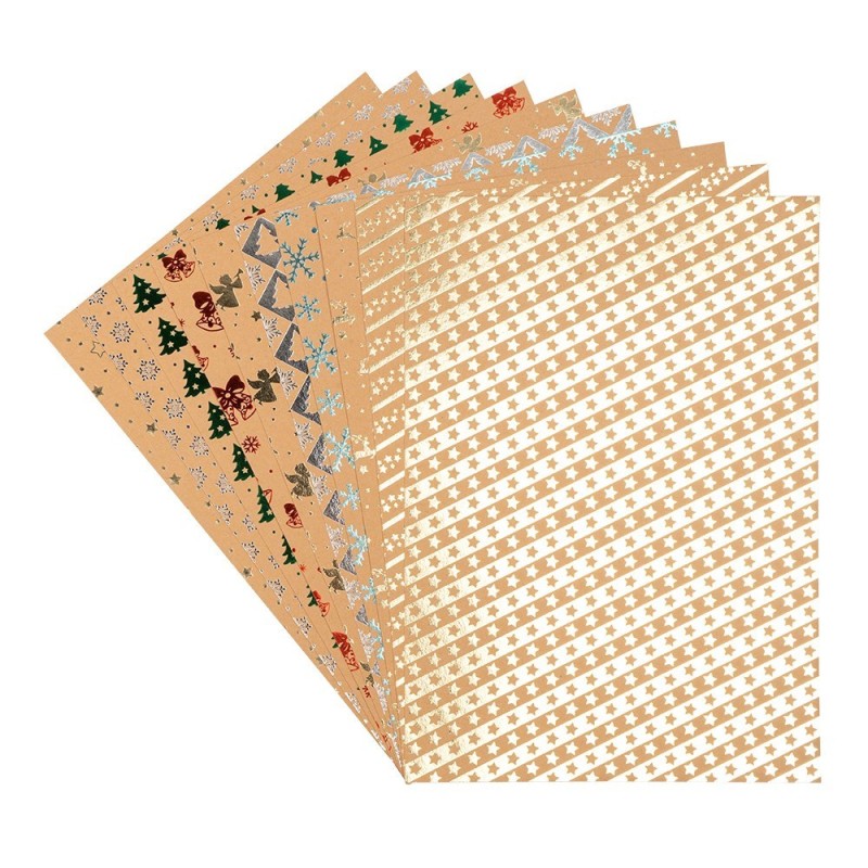 Papier dekoracyjny świąteczny A4, 10 kartek, 250g/m