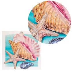 Diamond painting, kartka muszelki, rozm. 16x16cm