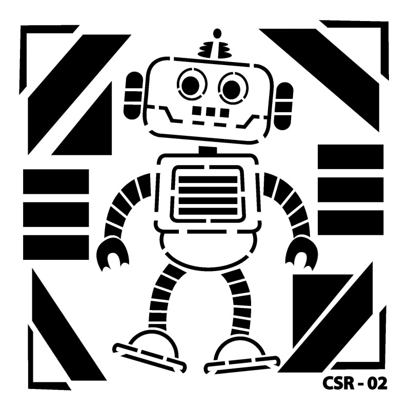 Szablon dla dzieci, Robot 2, rozm. 25x25cm