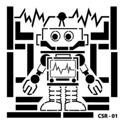 Szablon do malowania dla dzieci, Robot 1, rozm. 15x15 cm