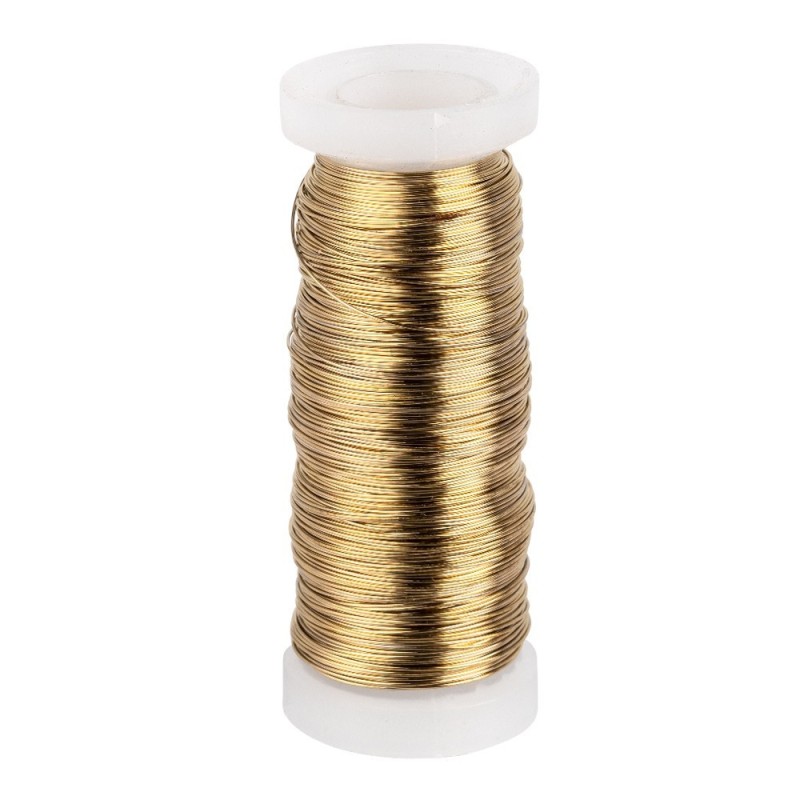 Drut metalowy o długości 50 m, Ø 0,3 mm, złoty