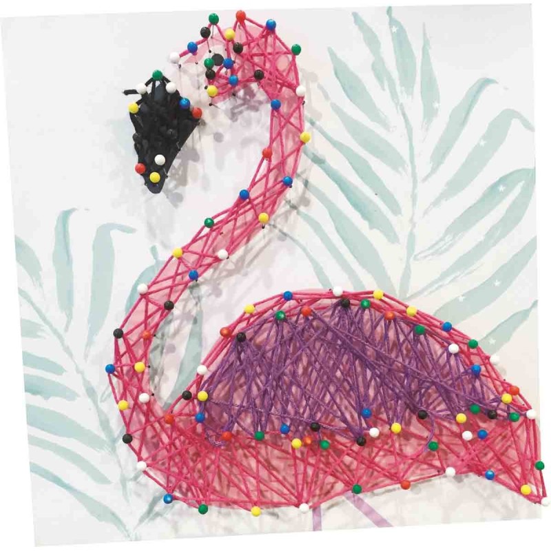 String art - obraz z nici flaming  rozm. 21x21 cm