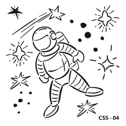 szablon dla dzieci, astronauta,