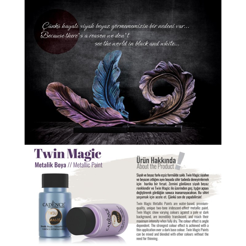 Farba opalizująca Twin Magic 50 ml., niebieski-brzoskwinia