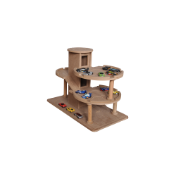 Parking samochodowy z MDF do składania i malowania – garaż 3-poziomowy DIY 50x30x40 cm