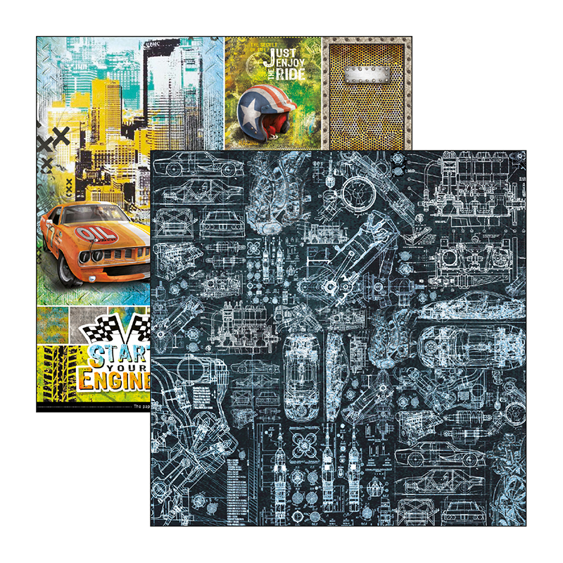 Start your engines zestaw 12 kartek 30,5 x 30,5cm
