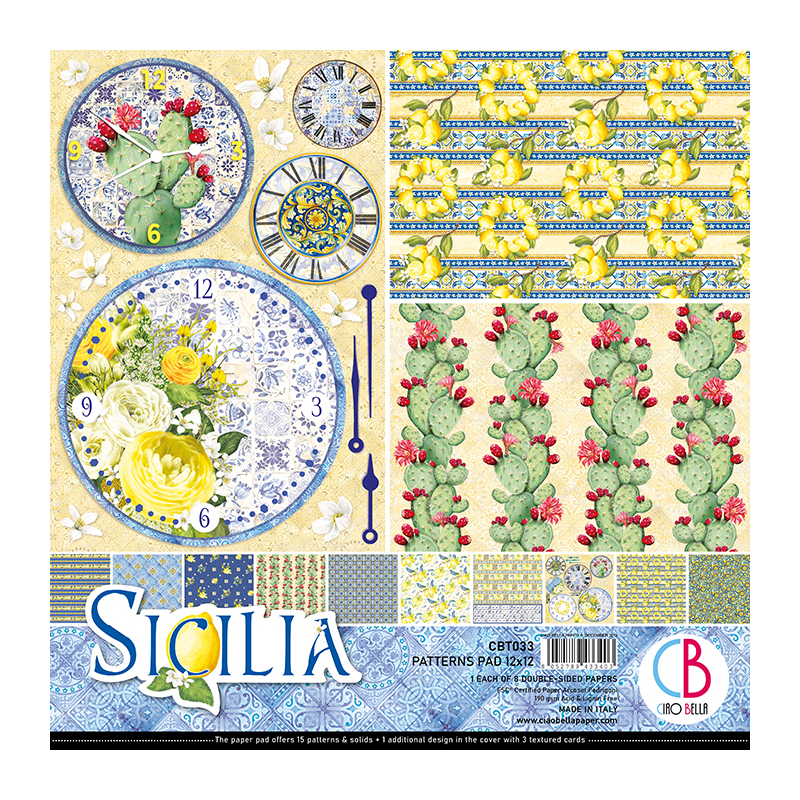 Sicilia zestaw 8 kartek rozm. 30,5 x 30,5cm