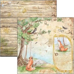 Aesop's Fables zestaw 12 kartek, rozm. 20,3 x 20,3 cm